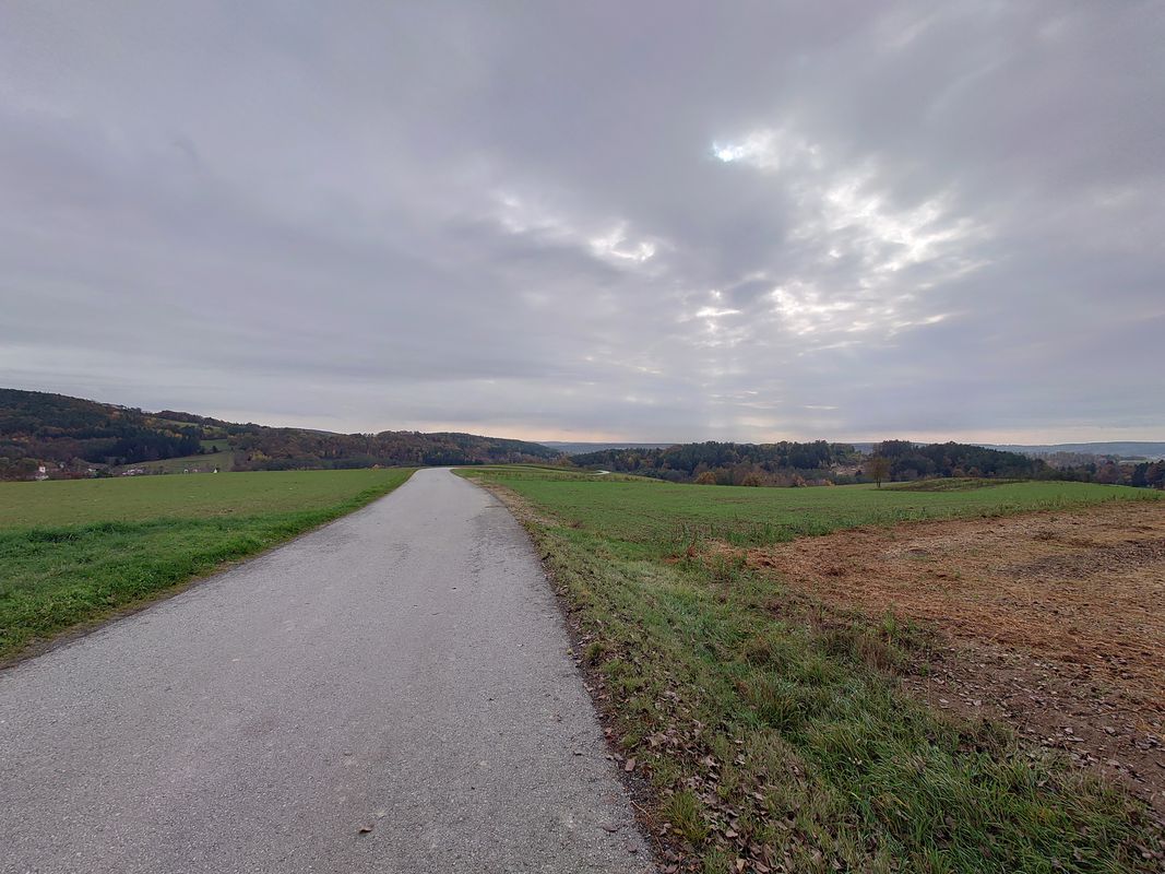 Wiesfleck nach Schreibers Dorf über den neuen Radweg zurück