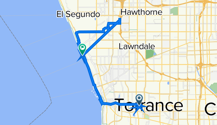 33.836° N -118.351° W à 33.881° N -118.411° W