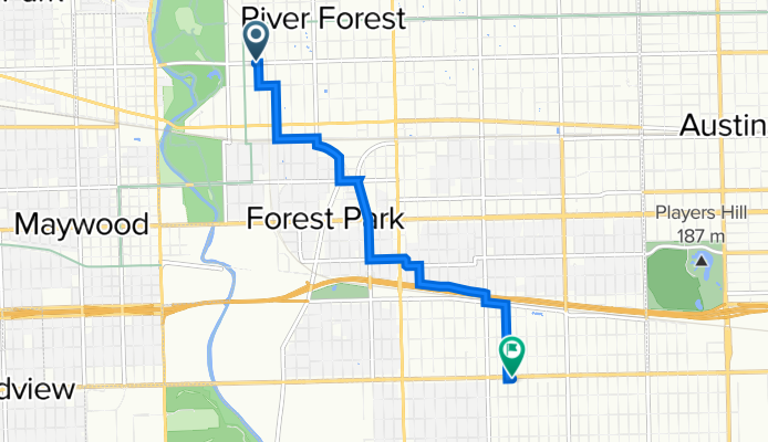 7902 Chicago Ave, River Forest to 6635 Roosevelt Rd, Berwyn