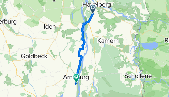 Havelberger Chaussee 2, Sandau (Elbe) nach Tangermünder Straße 23–25, Arneburg
