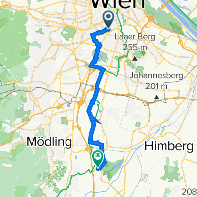 Ramperstorffergasse 3, Wien nach Industriestraße, Laxenburg