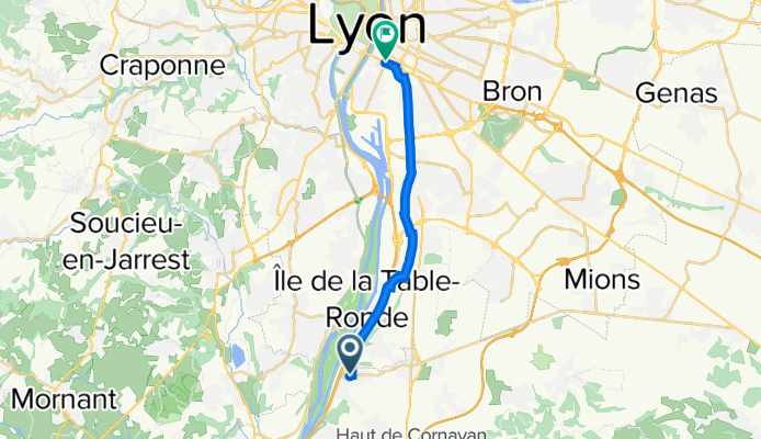 2 Rue de Ternay, Sérézin-du-Rhône à 100 Avenue Jean Jaurès, Lyon