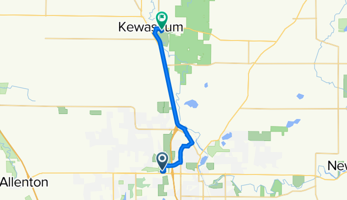 2518 W Washington St, West Bend to 1170 Stark St, Kewaskum