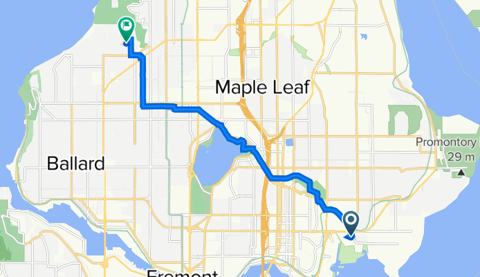 4205 Mary Gates Memorial Dr NE, Seattle to 10327 Ninth Ave NW, Seattle