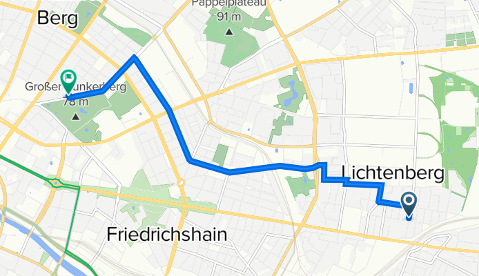 Siegfriedstraße 205, Berlin nach Bötzowstraße 3, Berlin