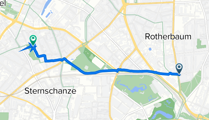 Moorweidenstraße 18, Hamburg nach Lindenallee 31, Hamburg