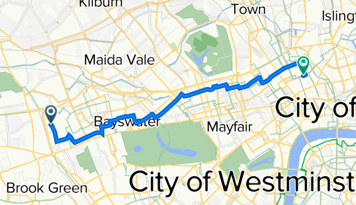 2 Bramley Road, London to 15 Guilford St, London