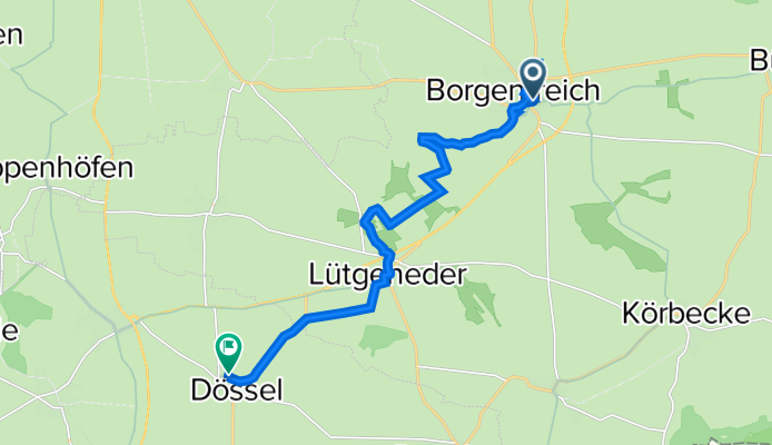 Bogenstraße 6, Borgentreich nach Pöppelhöfenweg 25, Warburg