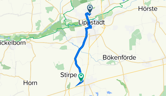 Wiedenbrücker Straße 38, Lippstadt nach Breslauer Straße 19, Erwitte