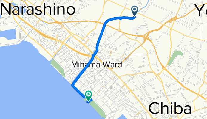 Kotehashicho, Hanamigawa, Chiba to Takahama, Mihama, Chiba