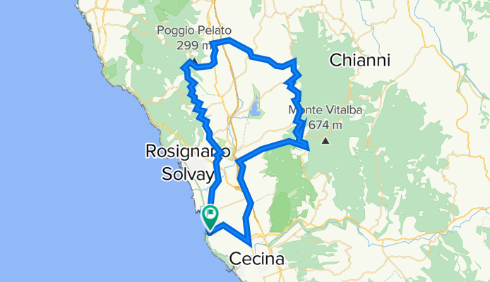 Vada-R.Maritt.-Gabbro-o.Pisano-S.Luce-Pomaia-Cast.Maritt.-Vada 73km