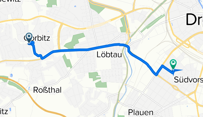 Altgorbitzer Ring 58, Dresden nach Kaitzer Straße 26, Dresden