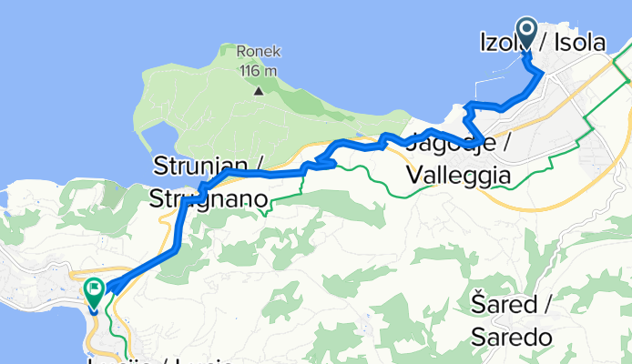 Veliki trg 10, Izola nach Obala 55, Portorož