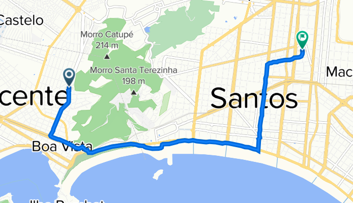 Avenida Eleonor Roosevelt, 1058, São Vicente a Rua Persio Queiroz Filho, Santos