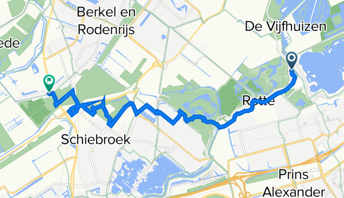 Rottekade 11A, Bergschenhoek naar Rodenrijseweg 110, Berkel en Rodenrijs