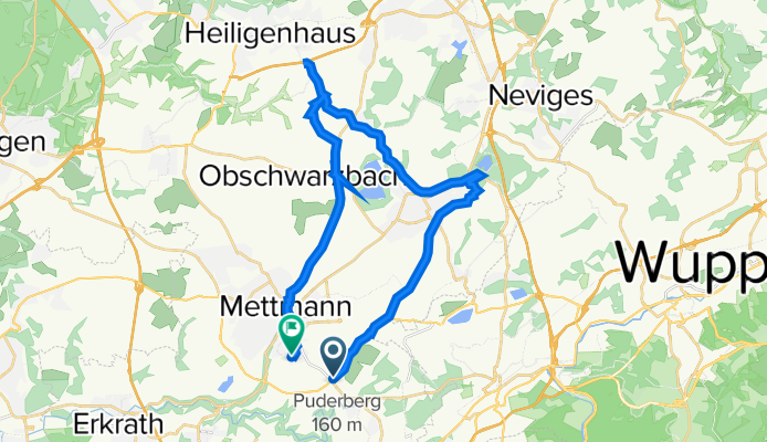 Mettmann - Wülfrath - Richtung Heiligenhaus - Mettmann