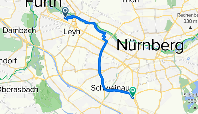 Dr-Mack-Straße 62, Fürth nach Heisterstraße 34, Nürnberg