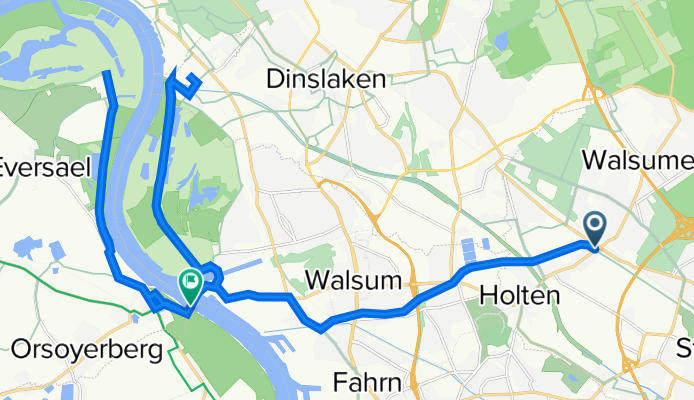 Bahnstraße 16, Oberhausen nach Fährstraße, Rheinberg