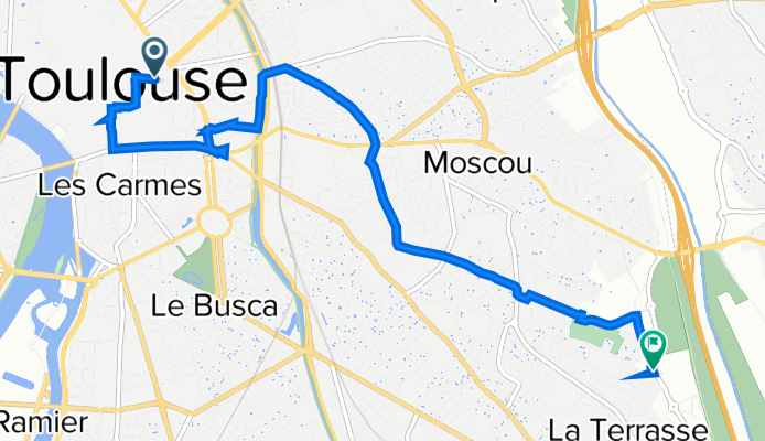 Route from Place du Président Thomas Wilson 5, Toulouse