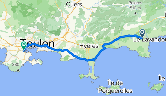 De Chemin du Train des Pignes 2016, Bormes-les-Mimosas à Avenue Youri Gagarine 486, La Seyne-sur-Mer