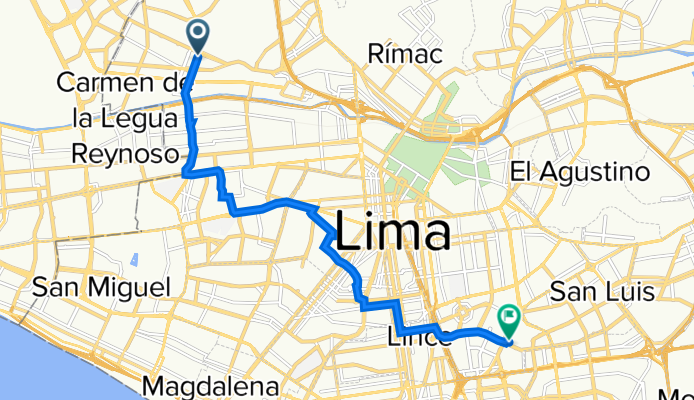 De Avenida Universitaria 279, San Martín de Porres a WX8P+JVQ, La Victoria