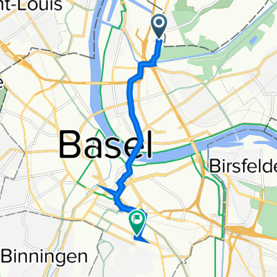 Freiburgerstrasse 50, Basel nach Dornacherstrasse 252, Basel