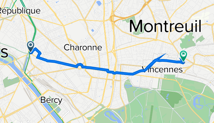 11th Arr., Paris to 41 Rue de la Bienfaisance, Vincennes