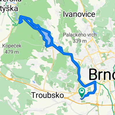 Bohunice - Brněnská přehrada - Hrad Veveří - Brněnská přehrada - Bohunice