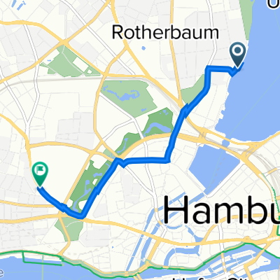 Alsterufer 39, Hamburg nach Budapester Straße 19–23, Hamburg