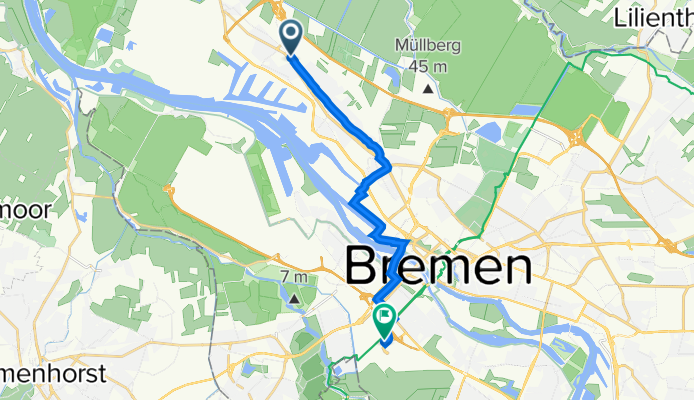 Oslebshauser Heerstraße 65C, Bremen to Otto-Lilienthal-Straße 19, Bremen