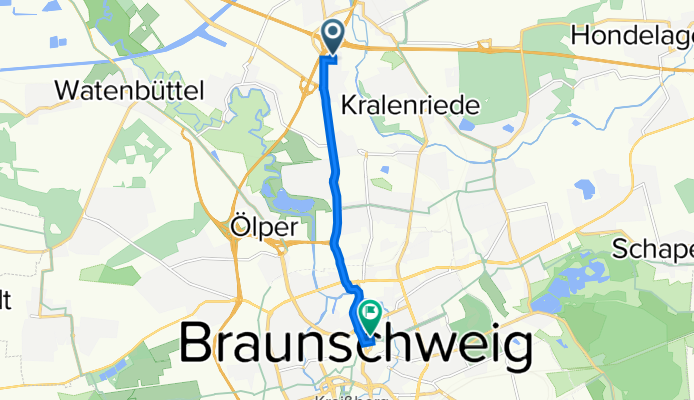 Mark-Twain-Straße 8, Braunschweig nach Wilhelmstraße 1b, Braunschweig