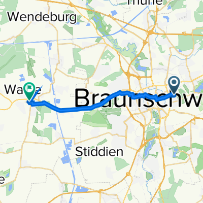 Wilhelm-Bode-Straße 2, Braunschweig nach Meisenweg 13, Vechelde