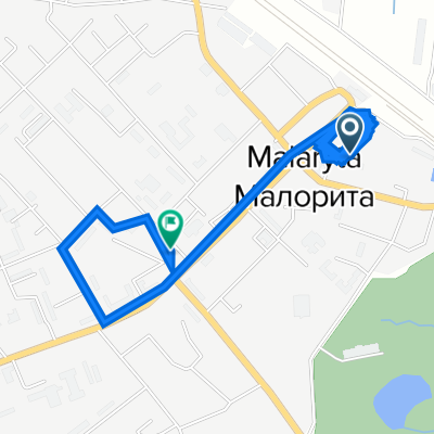 От улица Красноармейская 1, Малорита до улица Чкалова 3, Малорита
