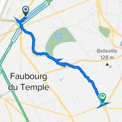 14 Quai de la Seine, Paris to 245 bis Rue des Pyrénées, Paris