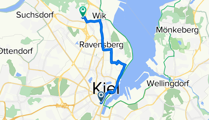 Sophienblatt 21, Kiel nach Gurlittstraße 1, Kiel