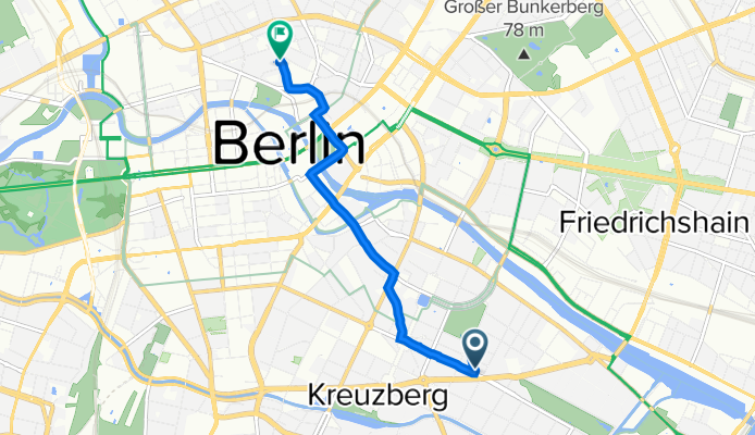 Oranienstraße 4, Berlin nach Große Hamburger Straße 7, Berlin