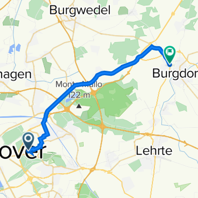 Widemannstraße 2, Hannover nach B443 14, Burgdorf