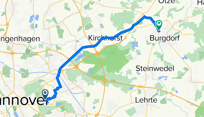 Widemannstraße 2, Hannover nach B443 14, Burgdorf