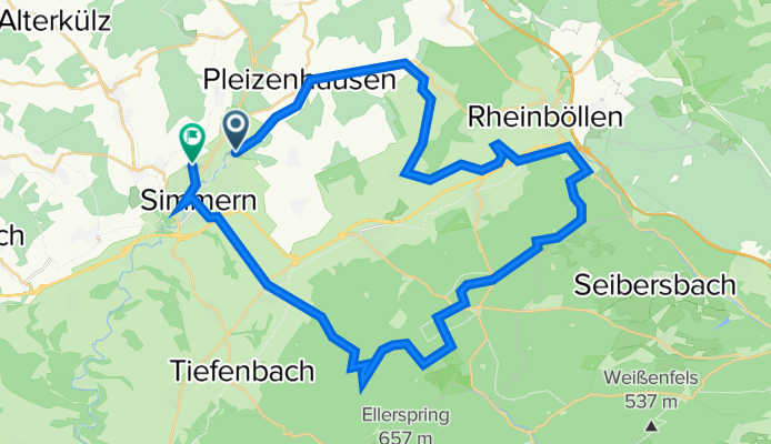 Am Simmersee, Simmern (Hunsrück) to Meurerstraße 12, Simmern (Hunsrück)