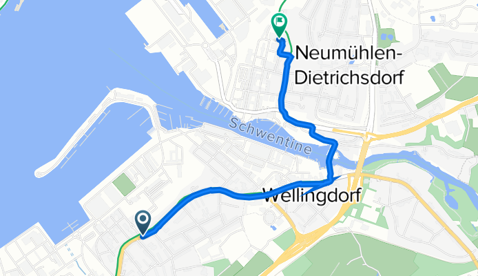 Schönberger Straße 159, Kiel nach Langensaal 45, Kiel