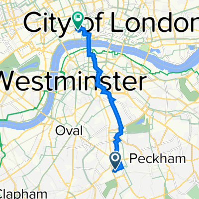 101 Denmark Hill, London to 30-32 Fleet St, London