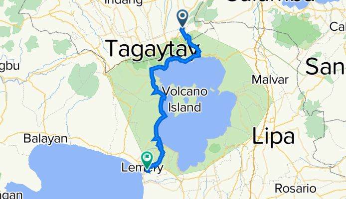 Santa Rosa - Tagaytay Road 213 to Calle Marcela Mariño Agoncillo, Taal