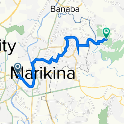 A. Bonifacio Avenue 121, Marikina to M44R+7V6, San Mateo