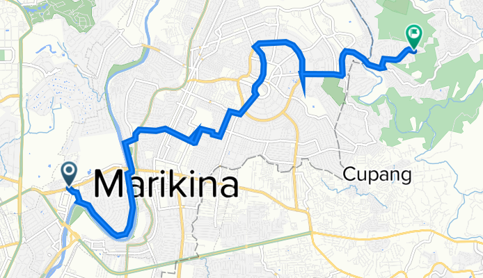 A. Bonifacio Avenue 121, Marikina to M44R+7V6, San Mateo