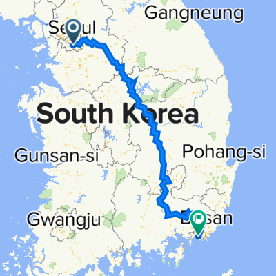 Hangang (riv.) Bicycle Path, Seoul nach Nakdong River Cultural Center,