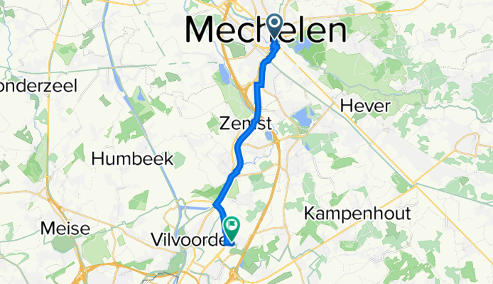 Augustijnenstraat 149, Mechelen naar Kerkstraat 34, Vilvoorde