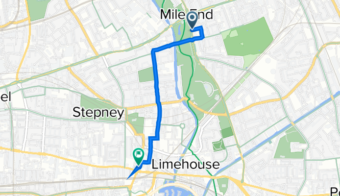 13 Burdett Road, London to 43 White Horse Road, London