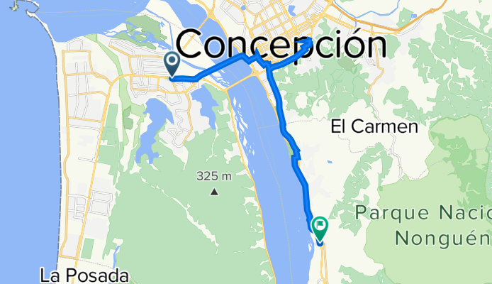 De Ruta 160 - Av Pdte. Jorge Alessandri / Norte, San Pedro de la Paz a Colón Viejo 80, Chiguayante