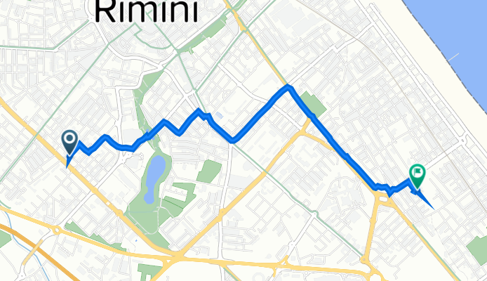 Da Via Vega 45, Rimini a Via Gabriello Chiabrera 34D, Bellariva
