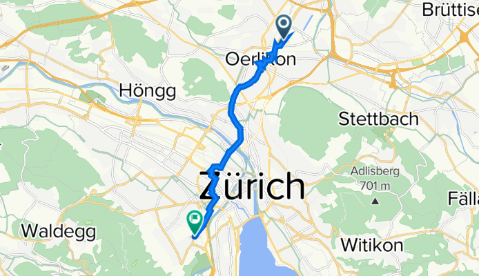 Leutschenbachstrasse 45, Zürich to Uetlibergstrasse 111, Zürich